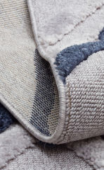 Eko Halı Terazzo TRZ 03 Grey Navy Kabartmalı Hav Toz Vermez Multi Yumuşak ve Parlak Tuşeli İskandinav Halı