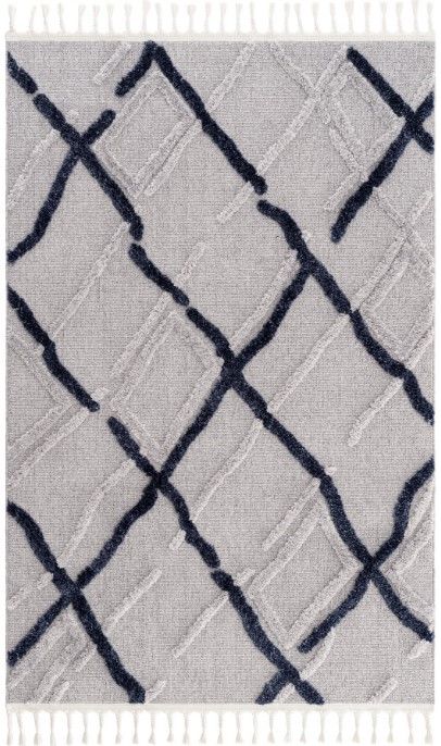 Eko Halı Terazzo TRZ 03 Grey Navy Kabartmalı Hav Toz Vermez Multi Yumuşak ve Parlak Tuşeli İskandinav Halı