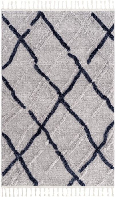 Eko Halı Terazzo TRZ 03 Grey Navy Kabartmalı Hav Toz Vermez Multi Yumuşak ve Parlak Tuşeli İskandinav Halı