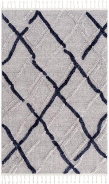 Eko Halı Terazzo TRZ 03 Grey Navy Kabartmalı Hav Toz Vermez Multi Yumuşak ve Parlak Tuşeli İskandinav Halı