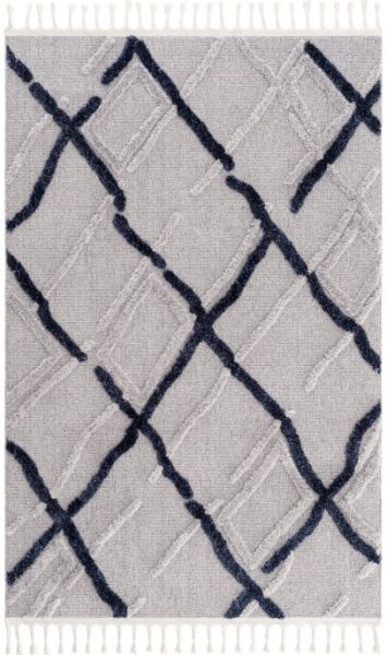 Eko Halı Terazzo TRZ 03 Grey Navy Kabartmalı Hav Toz Vermez Multi Yumuşak ve Parlak Tuşeli İskandinav Halı