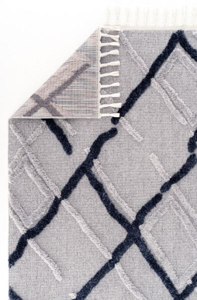 Eko Halı Terazzo TRZ 03 Grey Navy Kabartmalı Hav Toz Vermez Multi Yumuşak ve Parlak Tuşeli İskandinav Halı