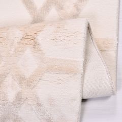 Crea Halı Royal Koleksiyonu 14568K Bambu Viskon Dokuma Modern Makine Halısı Krem My Crea Home 80x300