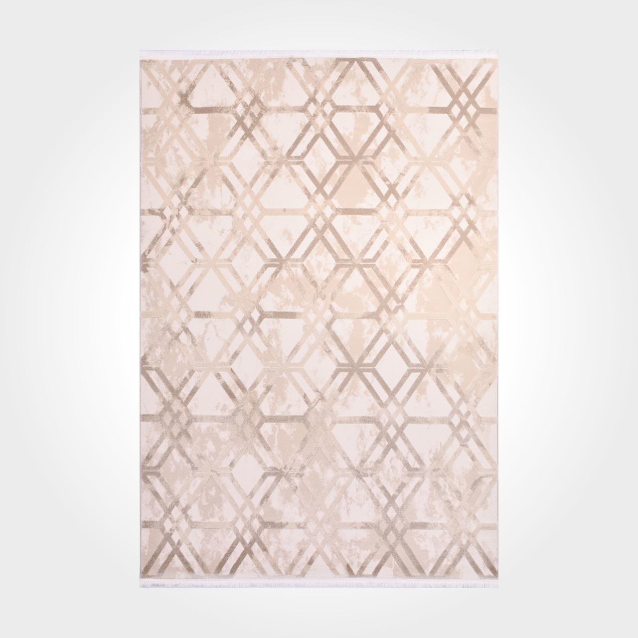 Crea Halı Royal Koleksiyonu 14568K Bambu Viskon Dokuma Modern Makine Halısı Krem My Crea Home 100x200