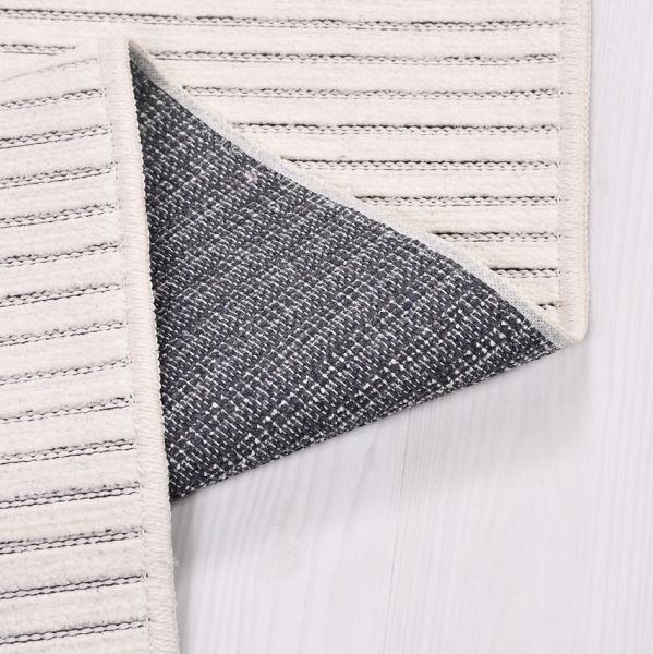 Crea Liya  8258S Beyaz Yumuşak Tuşeli Modern Yolluk Koridor Mutfak Salon Halısı My Crea Home