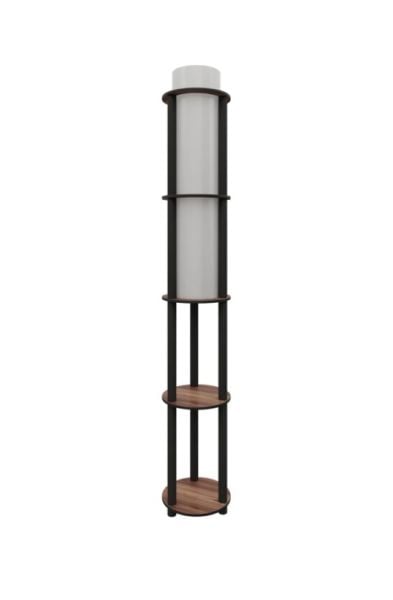 Messer Dor Kahve Raflı Modern Lambader Ayaklı Dekoratif Abajur Modern Aydınlatma