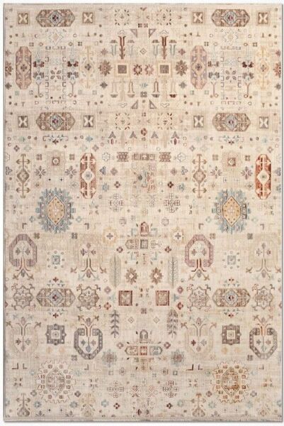 Crea Halı Panama PN01K Anadolu Motifli Krem Vintage Salon Oturma Odası Mutfak Koridor Etnik Desenli Halı Hav Toz Vermez Yolluk