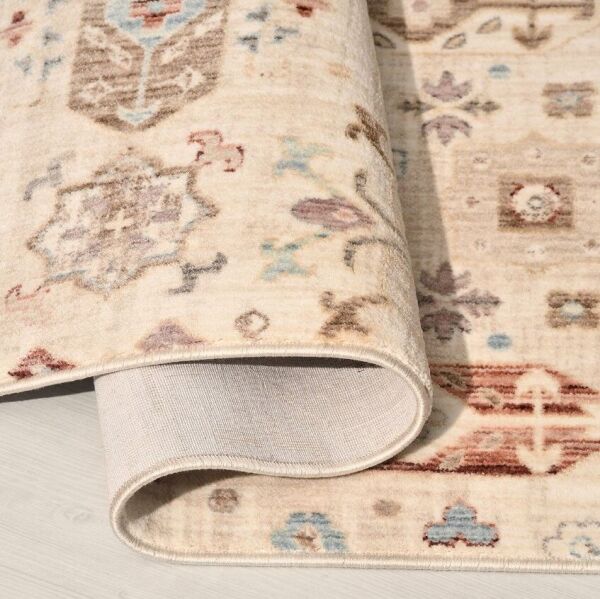 Crea Halı Panama PN01K Anadolu Motifli Krem Vintage Salon Oturma Odası Mutfak Koridor Etnik Desenli Halı Hav Toz Vermez Yolluk