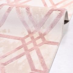 Crea Halı Royal Koleksiyonu 14569K Bambu Viskon Dokuma Modern Makine Halısı Krem Pembe My Crea Home 80x300
