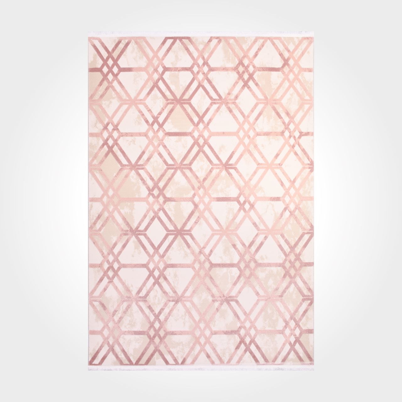 Crea Halı Royal Koleksiyonu 14569K Bambu Viskon Dokuma Modern Makine Halısı Krem Pembe My Crea Home 100x200