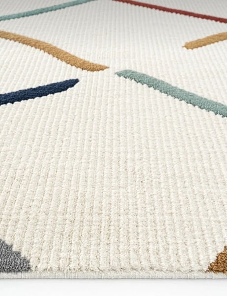 Halımax Seyran Puffy İskandinav Çok Renkli Örgü Saçaklı Makine Halısı 1004 Multi