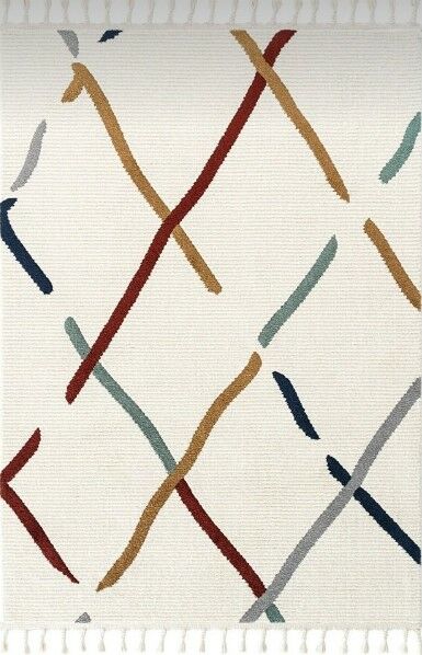 Halımax Seyran Puffy İskandinav Çok Renkli Örgü Saçaklı Makine Halısı 1004 Multi