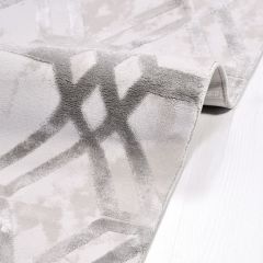 Crea Halı Royal Koleksiyonu 14683K Bambu Viskon Dokuma Modern Makine Halısı Gri My Crea Home 80x150