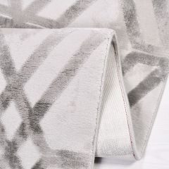 Crea Halı Royal Koleksiyonu 14683K Bambu Viskon Dokuma Modern Makine Halısı Gri My Crea Home 80x200