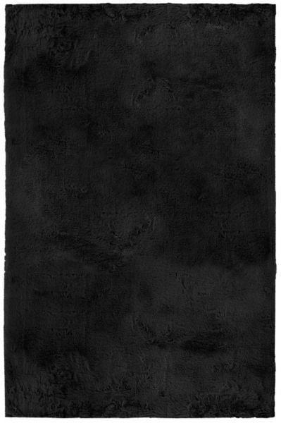 Luka Tavşan Post Siyah Yumuşak Tüylü Kaymaz Tabanlı Ekstra Yumuşak Dokulu Halı