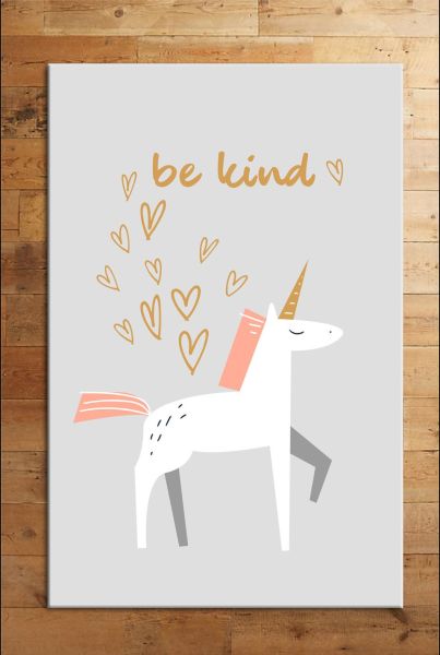 Cino 74 Be Kind Unicorn Figürlü Çocuk Odası Halı Bebek Oyun Halısı