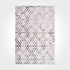 Crea Halı Royal Koleksiyonu 14683K Bambu Viskon Dokuma Modern Makine Halısı Gri My Crea Home 100x300