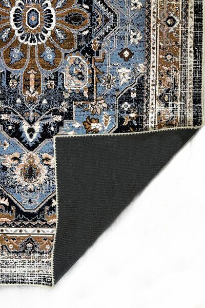 Drom Pamuk Dokuma Taban Makinede Yıkanabilen Kilim Kaymaz Şönil Otantik Etnik Desenli Multi Halı