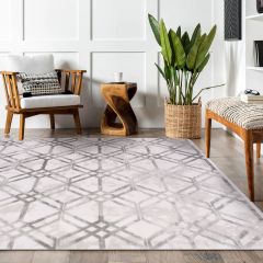 Crea Halı Royal Koleksiyonu 14683K Bambu Viskon Dokuma Modern Makine Halısı Gri My Crea Home 200x290